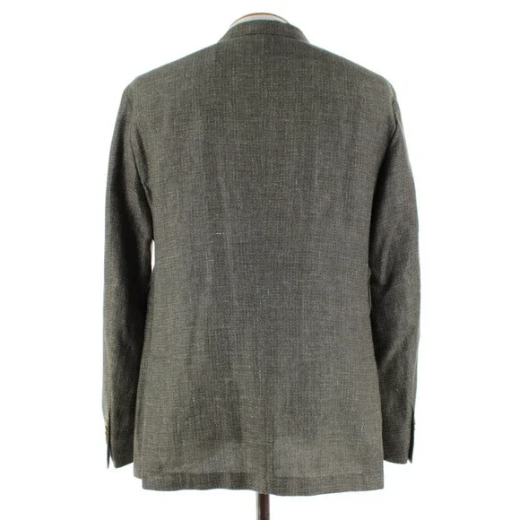 Luciano Barbera NWT Linen Blend Sport Coat Size 54 (44 US) In Moss Green